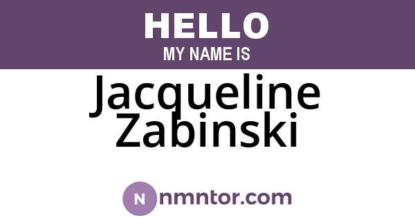 Jacqueline Zabinski