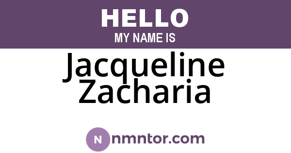 Jacqueline Zacharia