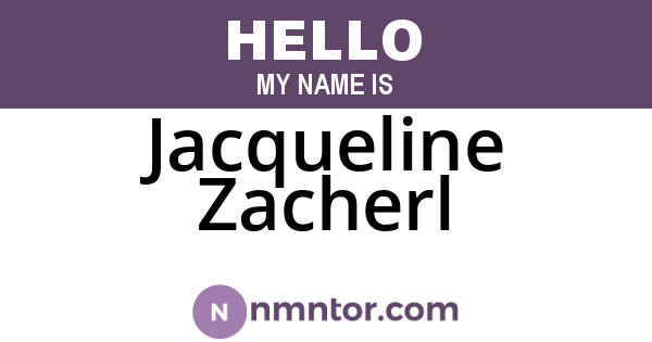 Jacqueline Zacherl