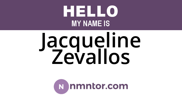 Jacqueline Zevallos