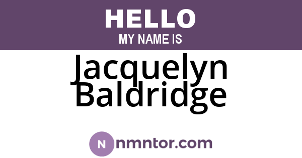 Jacquelyn Baldridge
