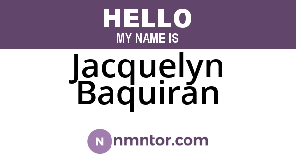 Jacquelyn Baquiran