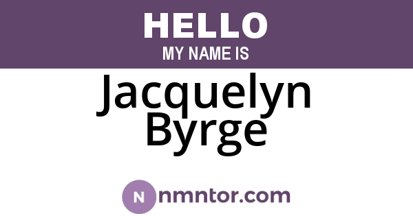 Jacquelyn Byrge