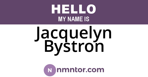 Jacquelyn Bystron
