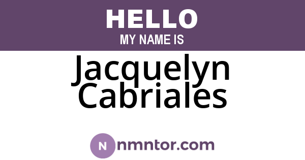 Jacquelyn Cabriales
