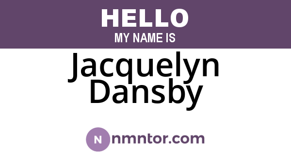 Jacquelyn Dansby