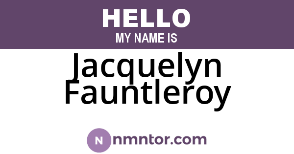 Jacquelyn Fauntleroy
