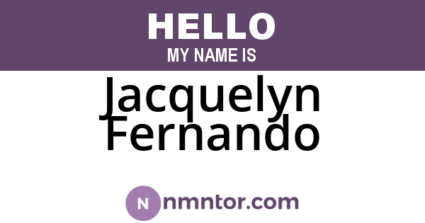 Jacquelyn Fernando
