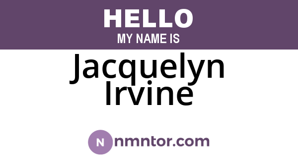 Jacquelyn Irvine