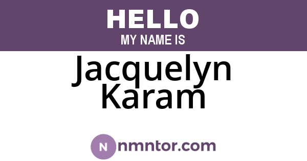 Jacquelyn Karam