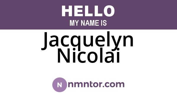 Jacquelyn Nicolai