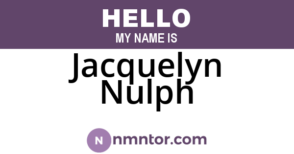 Jacquelyn Nulph