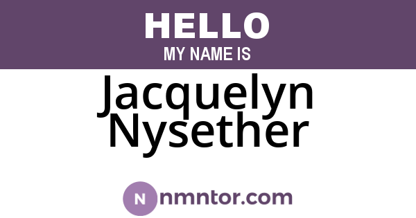 Jacquelyn Nysether