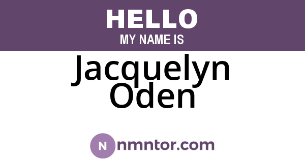 Jacquelyn Oden
