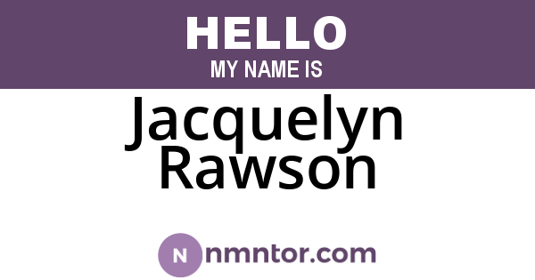 Jacquelyn Rawson