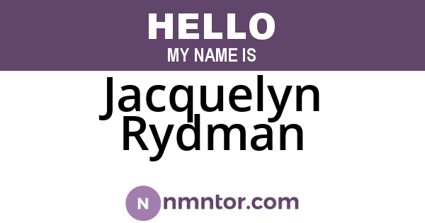 Jacquelyn Rydman