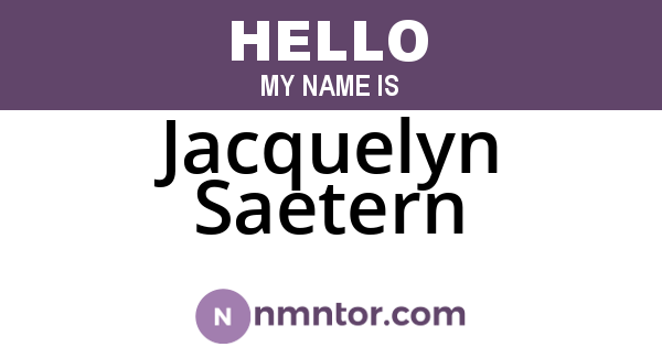 Jacquelyn Saetern