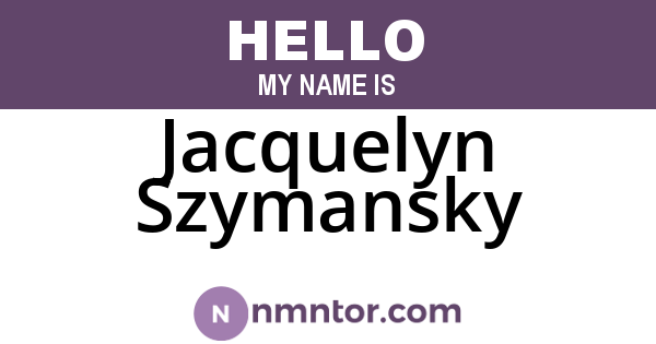 Jacquelyn Szymansky