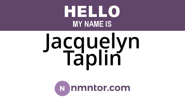 Jacquelyn Taplin