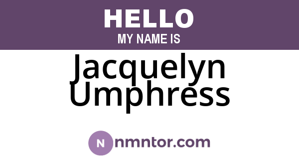 Jacquelyn Umphress