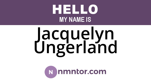 Jacquelyn Ungerland