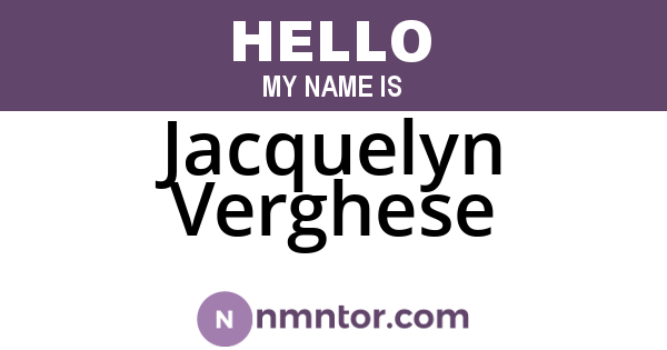 Jacquelyn Verghese