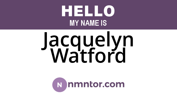 Jacquelyn Watford