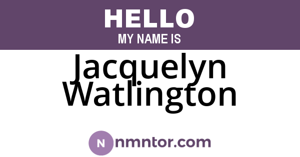 Jacquelyn Watlington