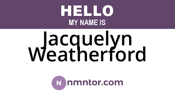 Jacquelyn Weatherford
