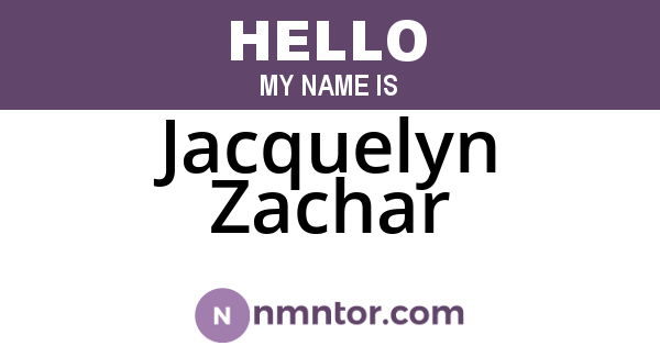 Jacquelyn Zachar