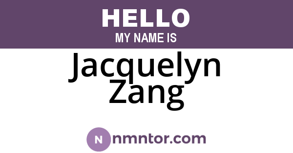 Jacquelyn Zang