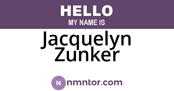 Jacquelyn Zunker