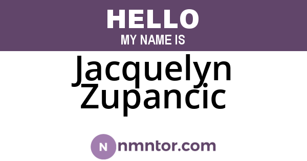 Jacquelyn Zupancic