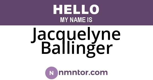Jacquelyne Ballinger