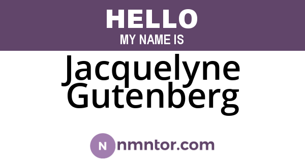 Jacquelyne Gutenberg