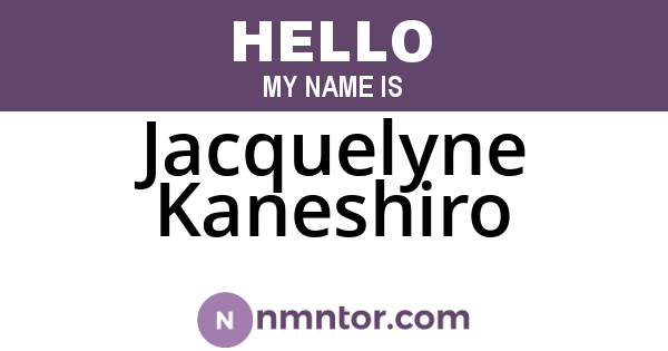 Jacquelyne Kaneshiro
