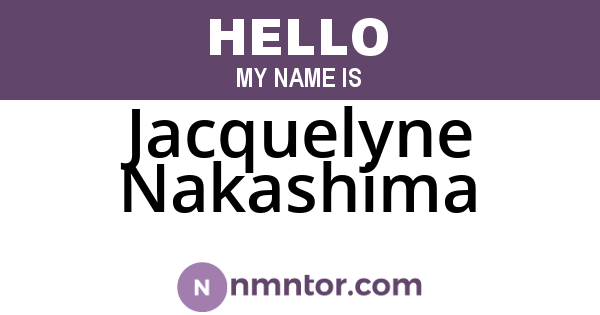 Jacquelyne Nakashima