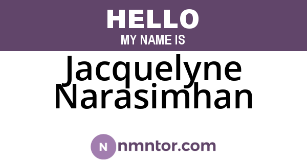 Jacquelyne Narasimhan