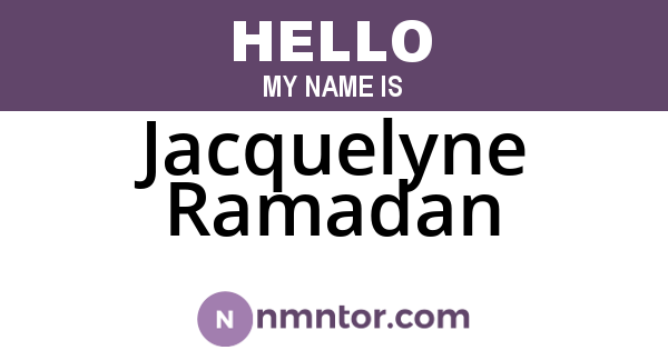 Jacquelyne Ramadan
