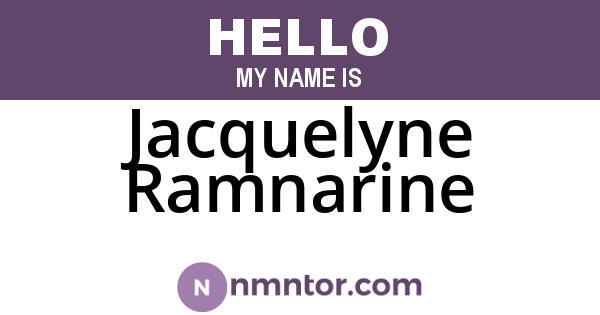 Jacquelyne Ramnarine