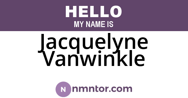 Jacquelyne Vanwinkle