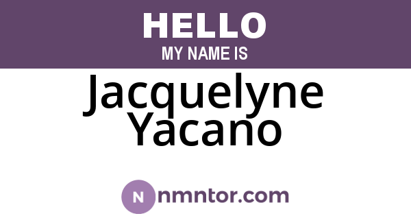 Jacquelyne Yacano
