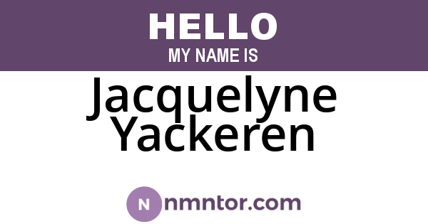 Jacquelyne Yackeren