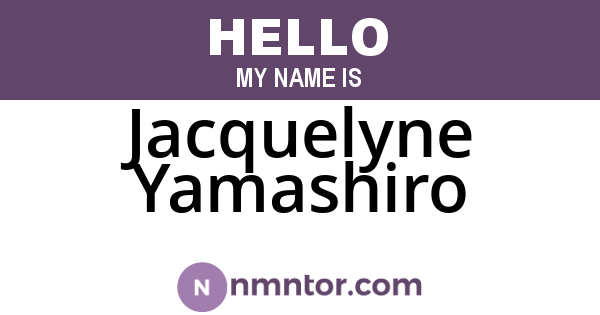 Jacquelyne Yamashiro