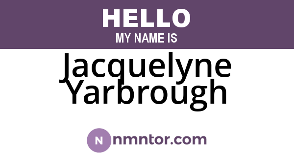 Jacquelyne Yarbrough