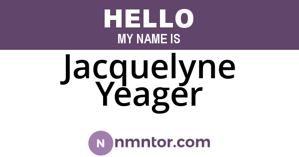 Jacquelyne Yeager