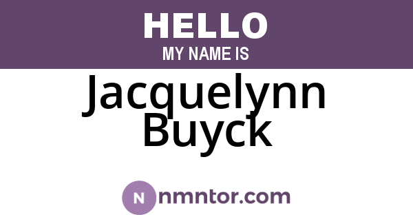 Jacquelynn Buyck