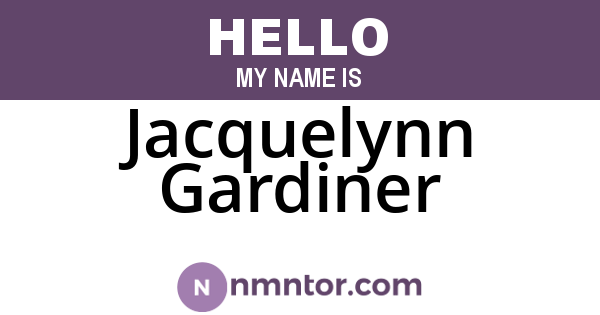 Jacquelynn Gardiner