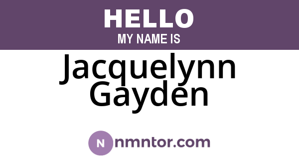 Jacquelynn Gayden