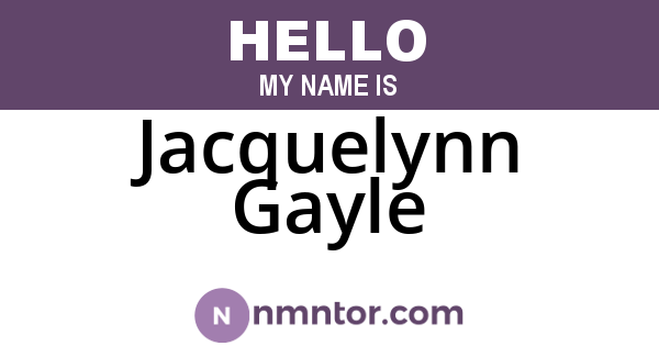 Jacquelynn Gayle